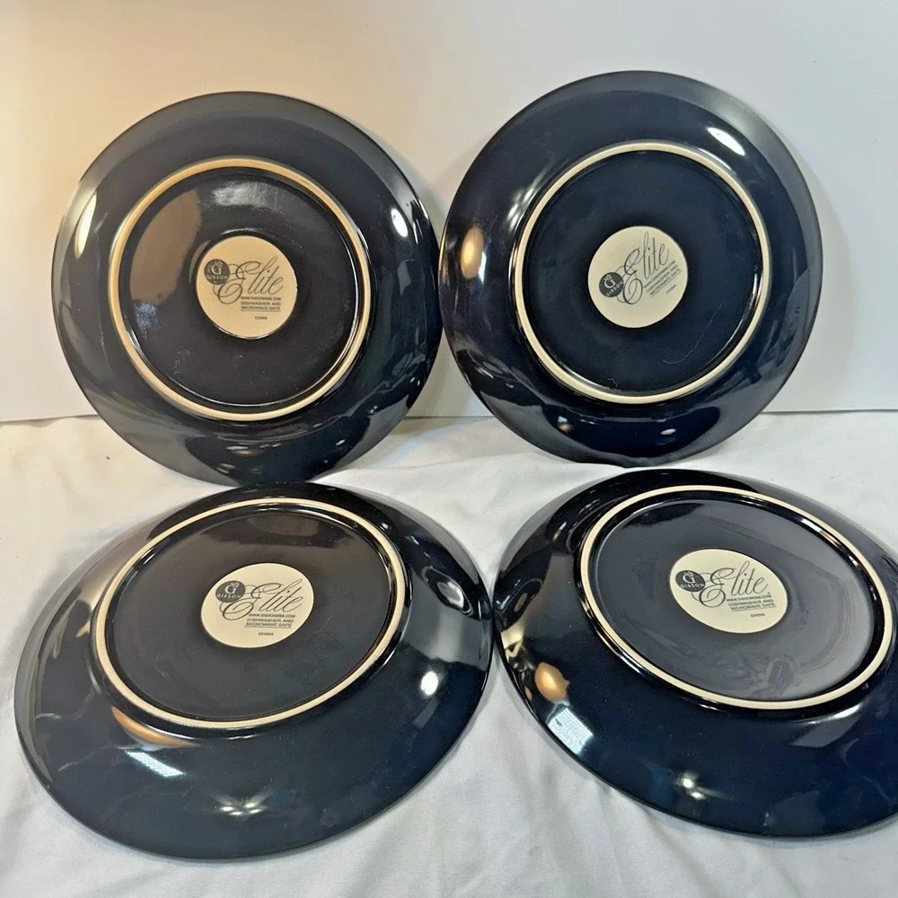 Gibson Elite Midnight Palm Salad Dessert Plates 8.25